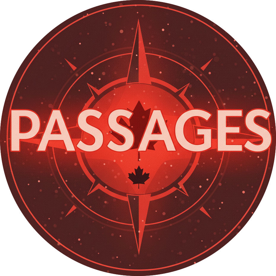 canadian passages logo round red compass